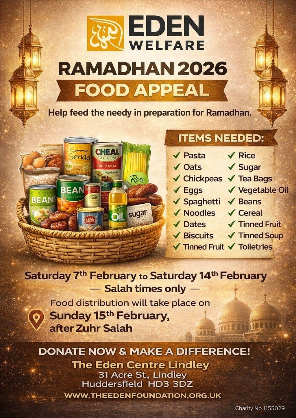 Ramadan Ramadhan food appeal 2026 eden welfare